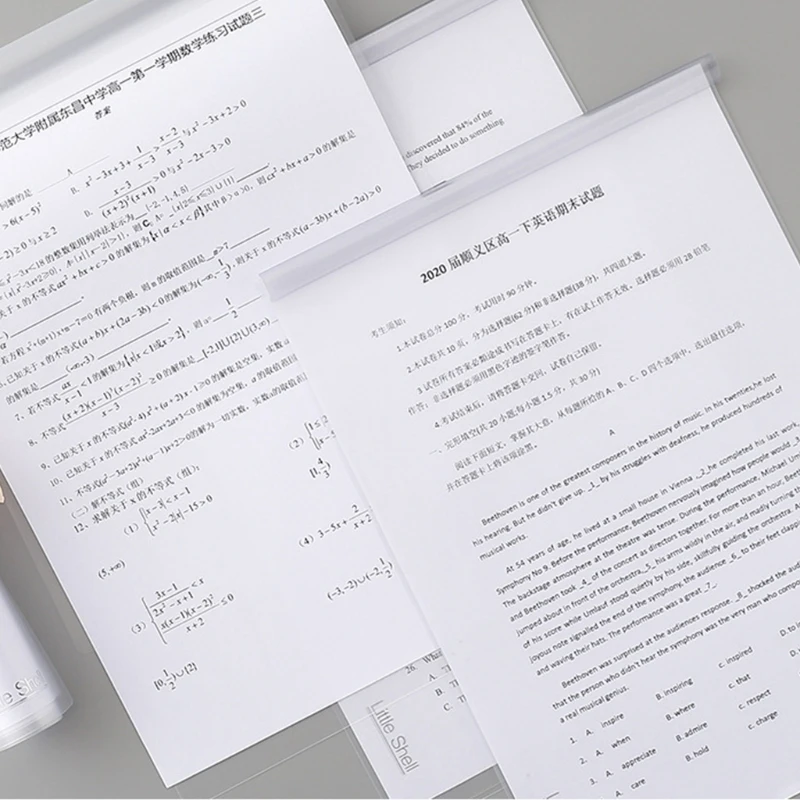 5 قطعة شفافة A4 مجلد ملفات مجموعة طوي الأفقي/الرأسي A4 مجلد ملفات