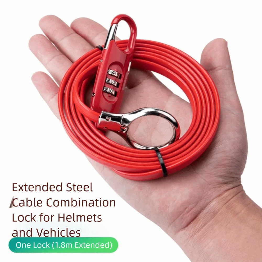 

3-digits Combination Bicycle Password Lock High Strength Zinc Alloy Safety Bike Lock 150cm Length Steel Cable Portable Bike Lock