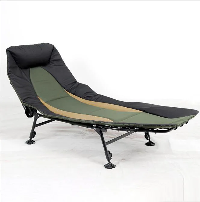 Adjustable Outdoor Camping Nap Bed Portable Adjustable Fishing Chair Durable Comfortable Nap Chair Outdoor Folding Bed Metal