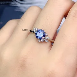 New Arrival Brilliant Cut 1 Ct D Color Blue Moissanite rings Diamond Test Past 925 Silver VVS1 Gemstone Stud Earrings