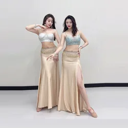 Traje de danza del vientre para mujer, ropa de danza india, sujetador y falda, conjunto de ropa de baile Sexy, ropa de danza del vientre, 3 colores para la selección