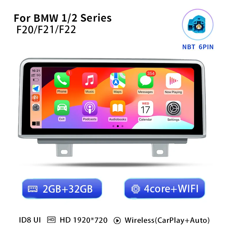10,25 inch Android 14 autoradio voor BMW 1/2/3/4 Serie F20/F21/F22/F30/F31/F33/F34/F36 stereo draadloze CarPlay Bluetooth multimediascherm GPS navigatie
