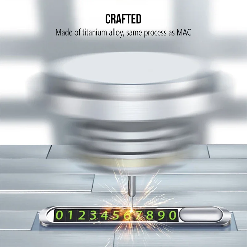 Car Styling Temporary Parking Card Plate Telephone Number Metal Alloy Texture Auto Phone Number Card Card Hidden Car Sticker image 3