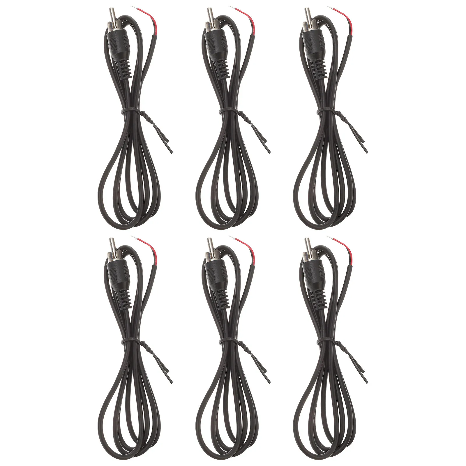 

6pcs Connection Cable PVC Bare Plug Jack Connector for Speaker 1M Audio Video Line Durable Safe Easy Install