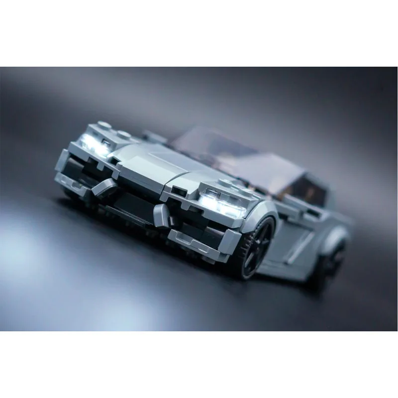 MOC-191609 새로운 클래식 아이코닉 슈퍼카 빌딩 블록 모델, 367개 부품, 소년 및 어린이 생일 및 크리스마스 장난감 선물