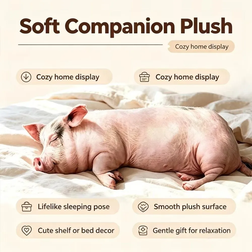 Cute Soft Pig Simulation Realistic Pig Lifelike Cotton Stuffed Stuffed Pig Holiday Gift