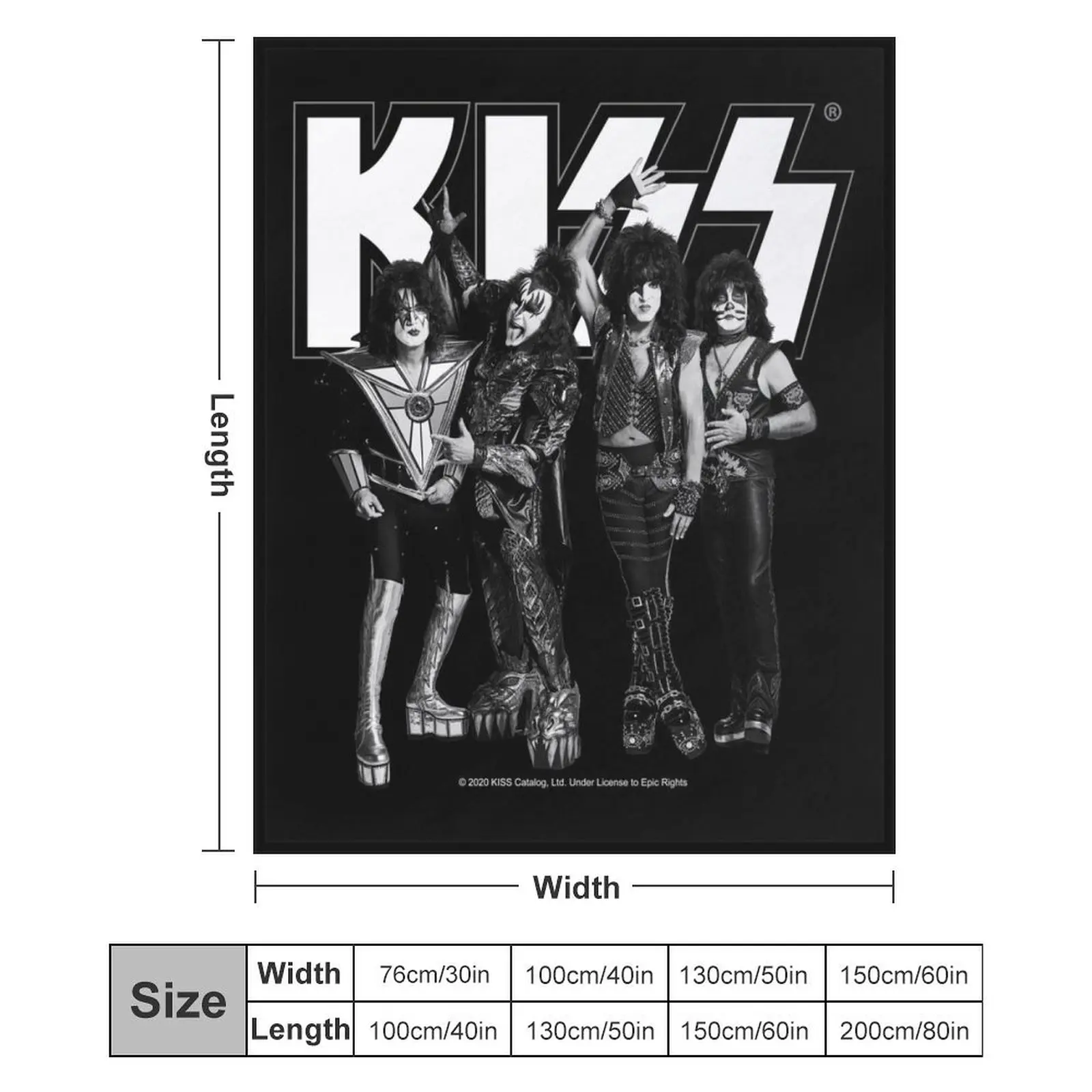 KISS? The Band – Cobertor completo preto e branco para sofá, sofá gigante fino, cobertores e mantas para bebês