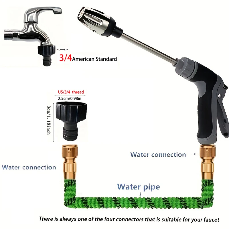 Rozszerzalna wąż ogrodowy wysokociśnieniowa 2.5-30 metrów magiczna elastyczna myjnia samochodowa na zewnątrz rury do nawadniania Gun narzędzie do