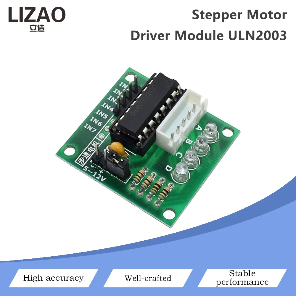 ULN2003 Stepper Motor Driver Module 5-12V Input 4 Phase 28BYJ-48 Stepping Motor Drive Board With Working Indicator Light