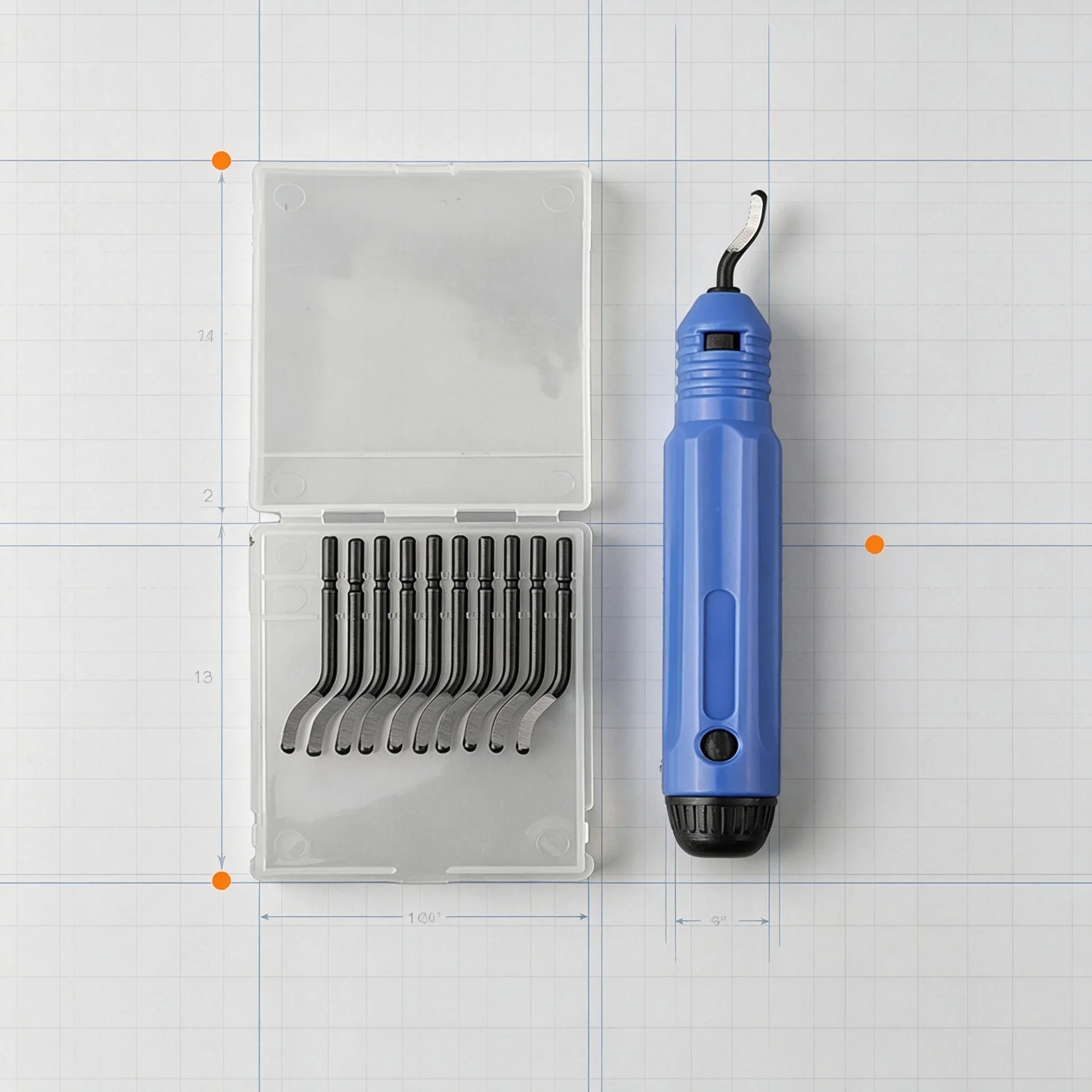 Deburring Tool Kit 10pcs High- Steel Rotary Deburr Tools With A Handle for Wood Plastic Aluminum Copper and Steel