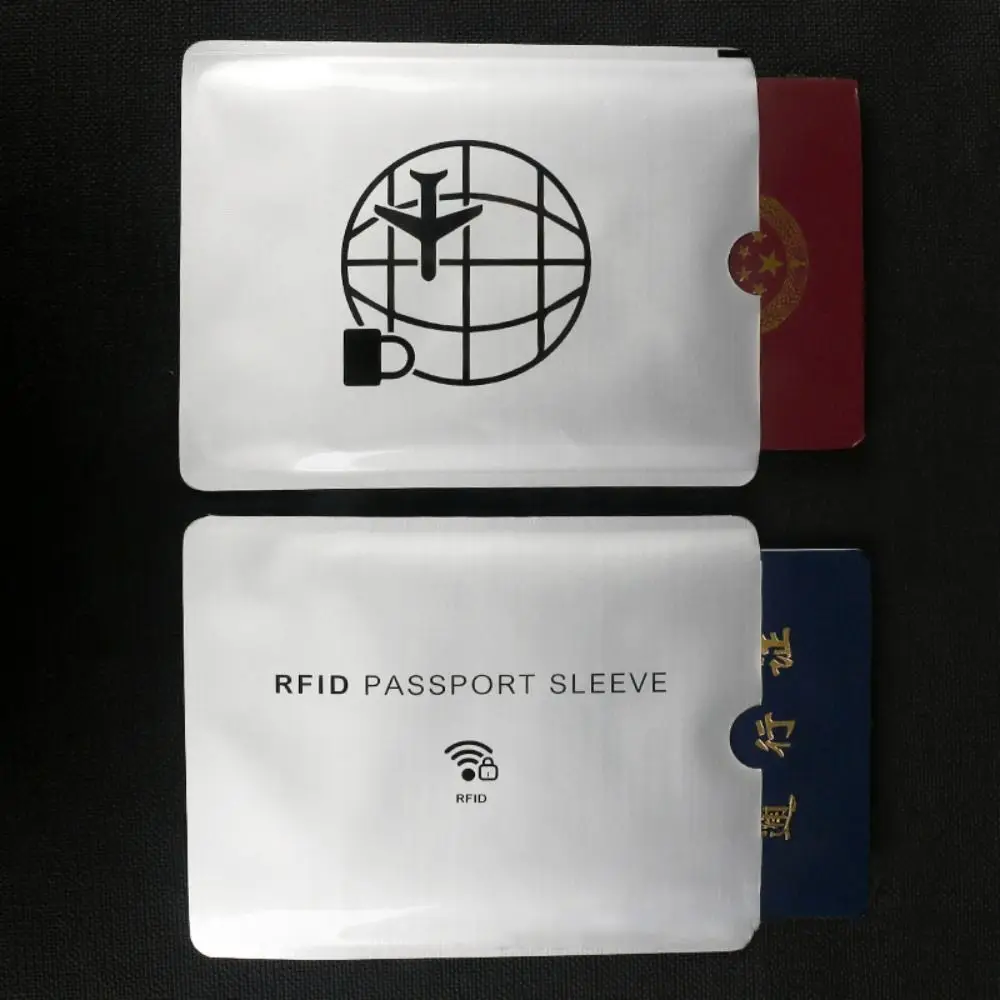 Porta carte RFID antifurto da 5 pezzi Blocco lettore in alluminio colorato Proteggi la custodia Custodia protettiva per passaporto di sicurezza