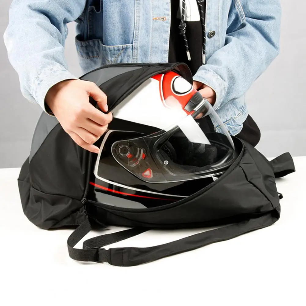 Mochila de nailon para casco de motocicleta, bolsa de almacenamiento plegable, equipo de equitación al aire libre, se mantiene seco, única