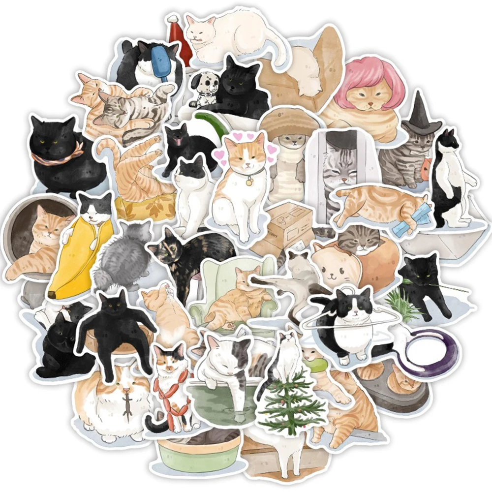 

10/30/50PCS Cute Animal Cats Stickers Decals Kids Toy DIY Diary Suitcase Scrapbook Phone Laptop Bike Cartoon Graffiti Sticker