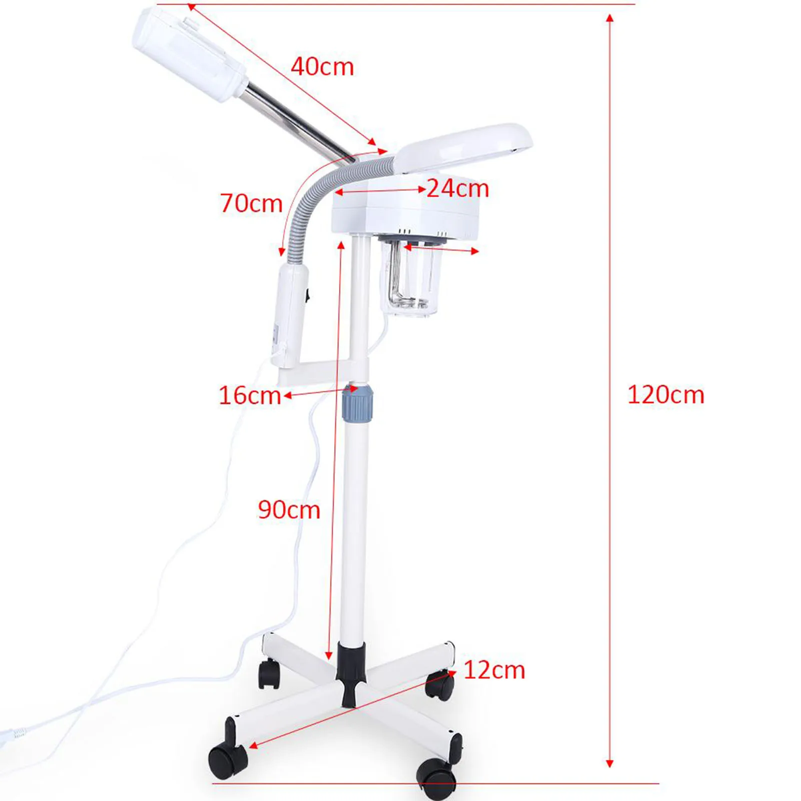 بخاخ الوجه مصباح سبا المرطب مع عجلات الوجه LED 5X مكبرة مصباح أرضي آلة سبا المهنية المرطب