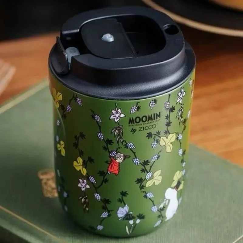 Leuke Moomintroll geïsoleerde beker van 240 ml, met een binnenbekleding van 316 roestvrij staal van voedingskwaliteit, inclusief rietje, grote inhoud, koffiebeker, waterbeker voor studenten.