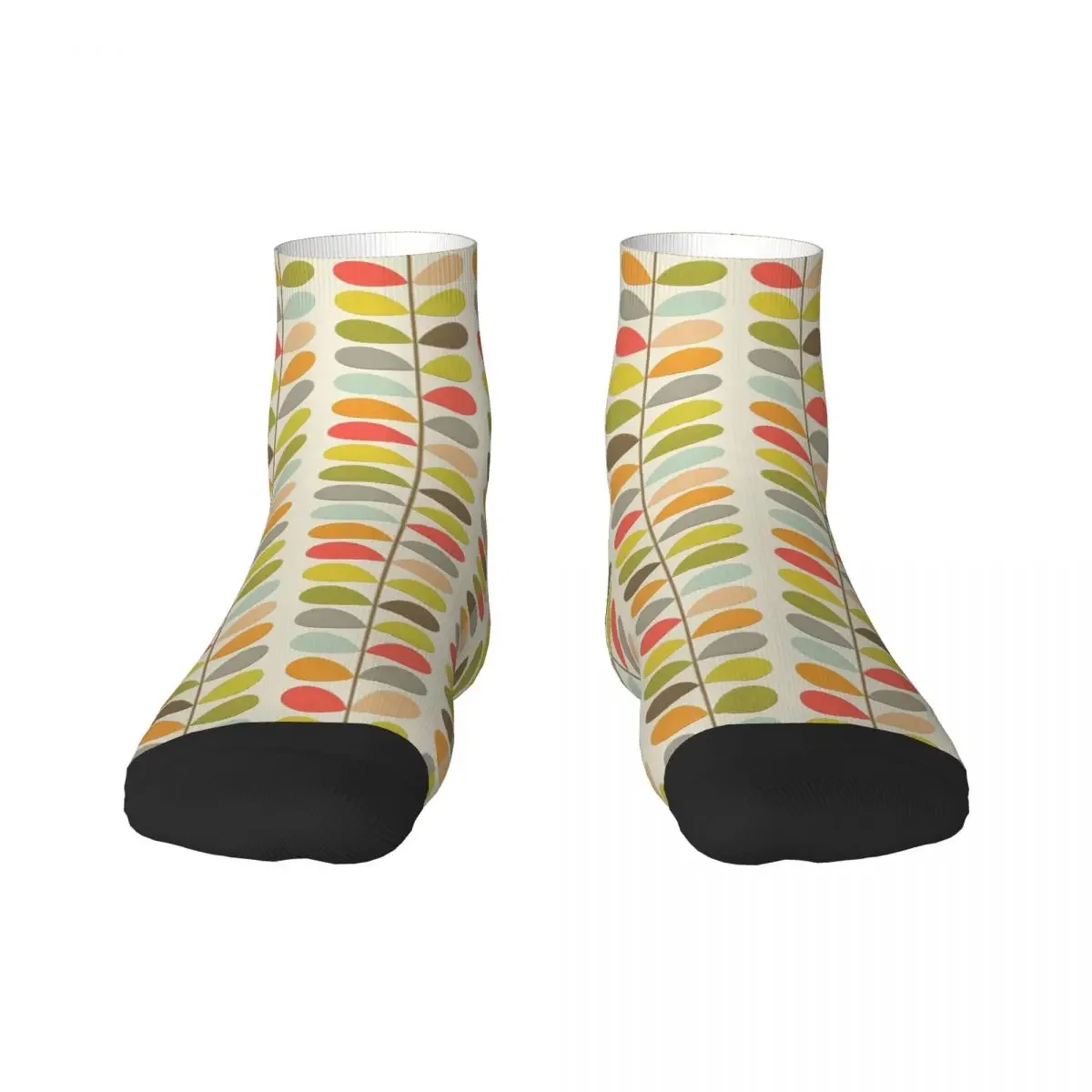 Orla Kiely Mens Crew Socks Unisex Fun 3D Print Scandinavian Flowers Multi Stem Dress 