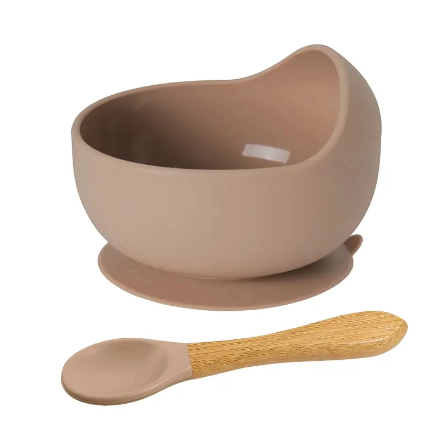 Convenient and Practical Vibrant Silicone Suction Baby Feeding Set - Colorful Soft Essentials for Babies on-the-Go with Spoon -