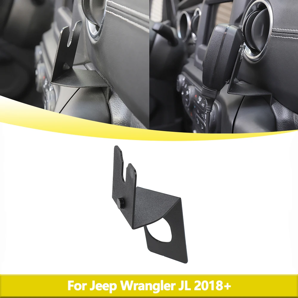 Iron Walkie Talkie Mount Bracket for Jeep Wrangler JL 2018 2019 2020 2021 2022 2023 2024 Mic Holder Car Interior Accessories