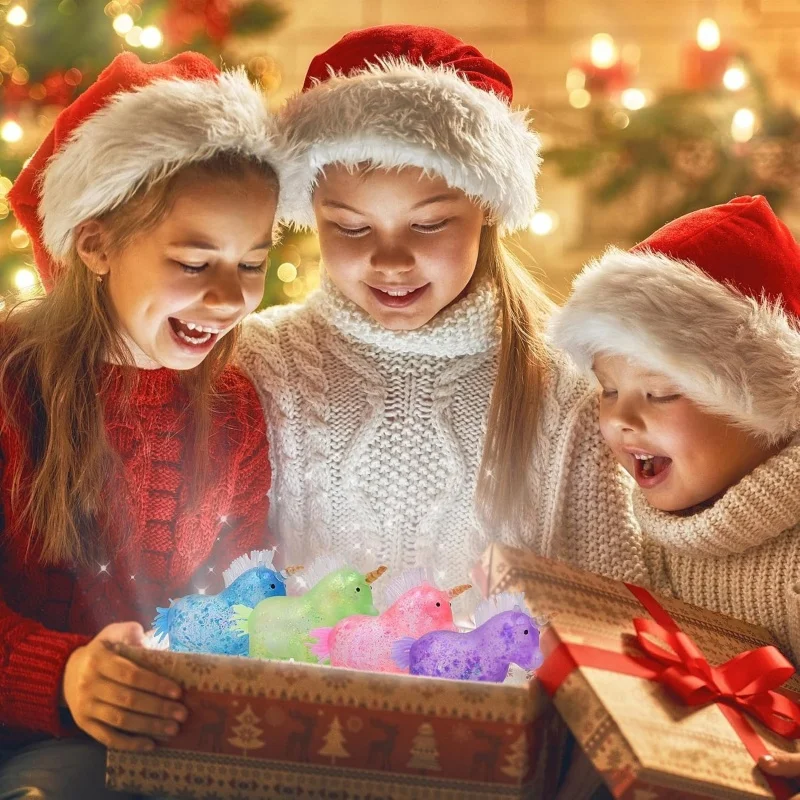 Eenhoorn Squishy Knijp Speelgoed Stressballen voor Kinderen Kerst Sokvullers Verjaardag Valentijnsdag Prijzen Party Favors Cadeaus