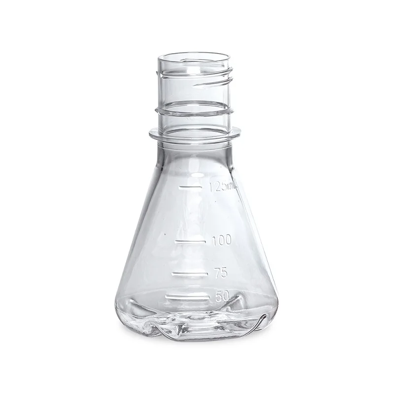 LABSELECT-Bouteille de Culture Cellulaire Triangulaire, Flcopropriété Erlenmeyer de 125ml, Couvercle de Banc, Matériau en Polycarbonate, avec Déflecteur, 17122