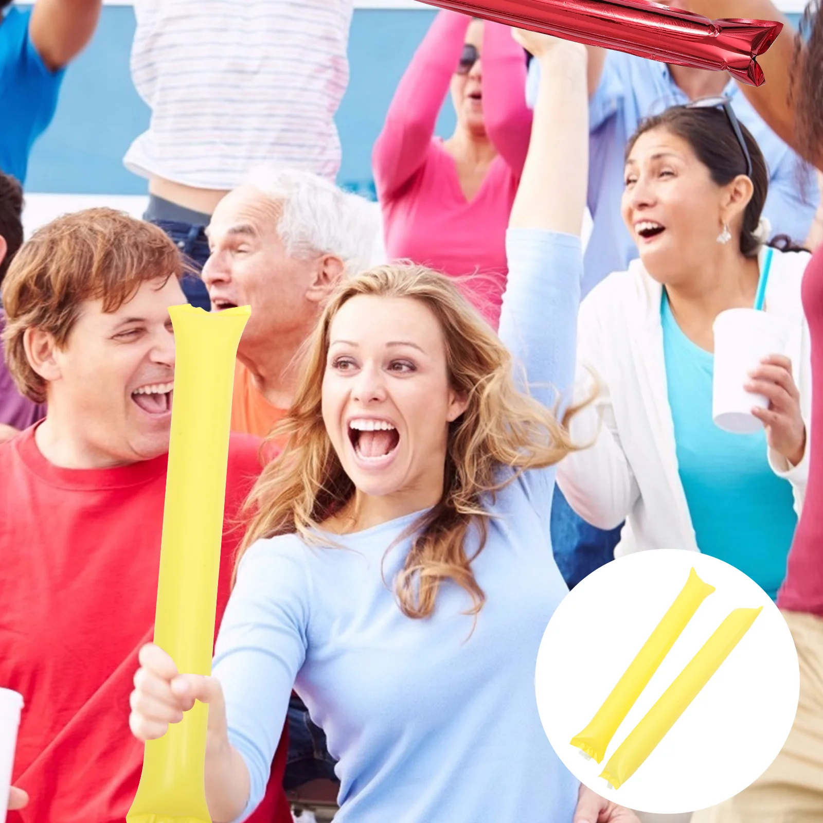 40 szt. Nadmuchiwane pałeczki kibica, instrumenty do wywoływania hałasu, materiał PE, akcesoria na imprezy sportowe, koncerty, festiwale, pałeczki nadmuchiwane.