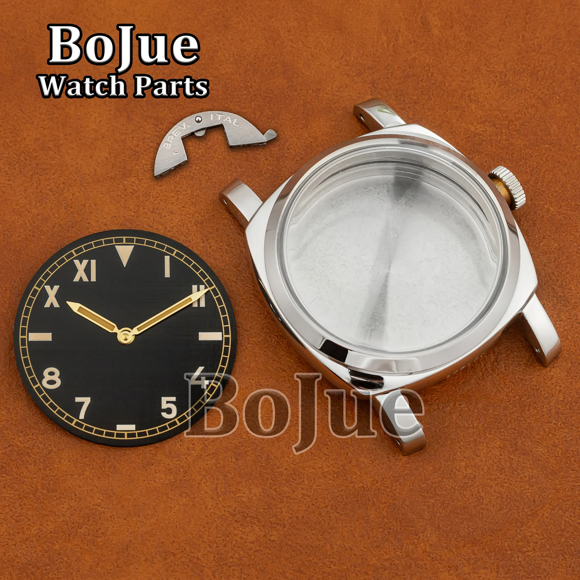 47MM Stainless Steel Watch Case PAM 6152 Luminous Dial Hands ETA6497/6498 ST3600 Movement Men Manual Mechanical Men Watch Parts