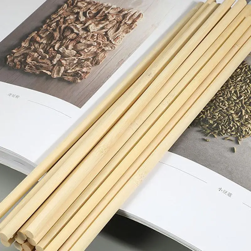 6/10/20/30/40pcs 3-8mm Round Bamboo Wood DIY Building Model Material Handmade Craft Furniture Lantern Birdcage Making Ornaments