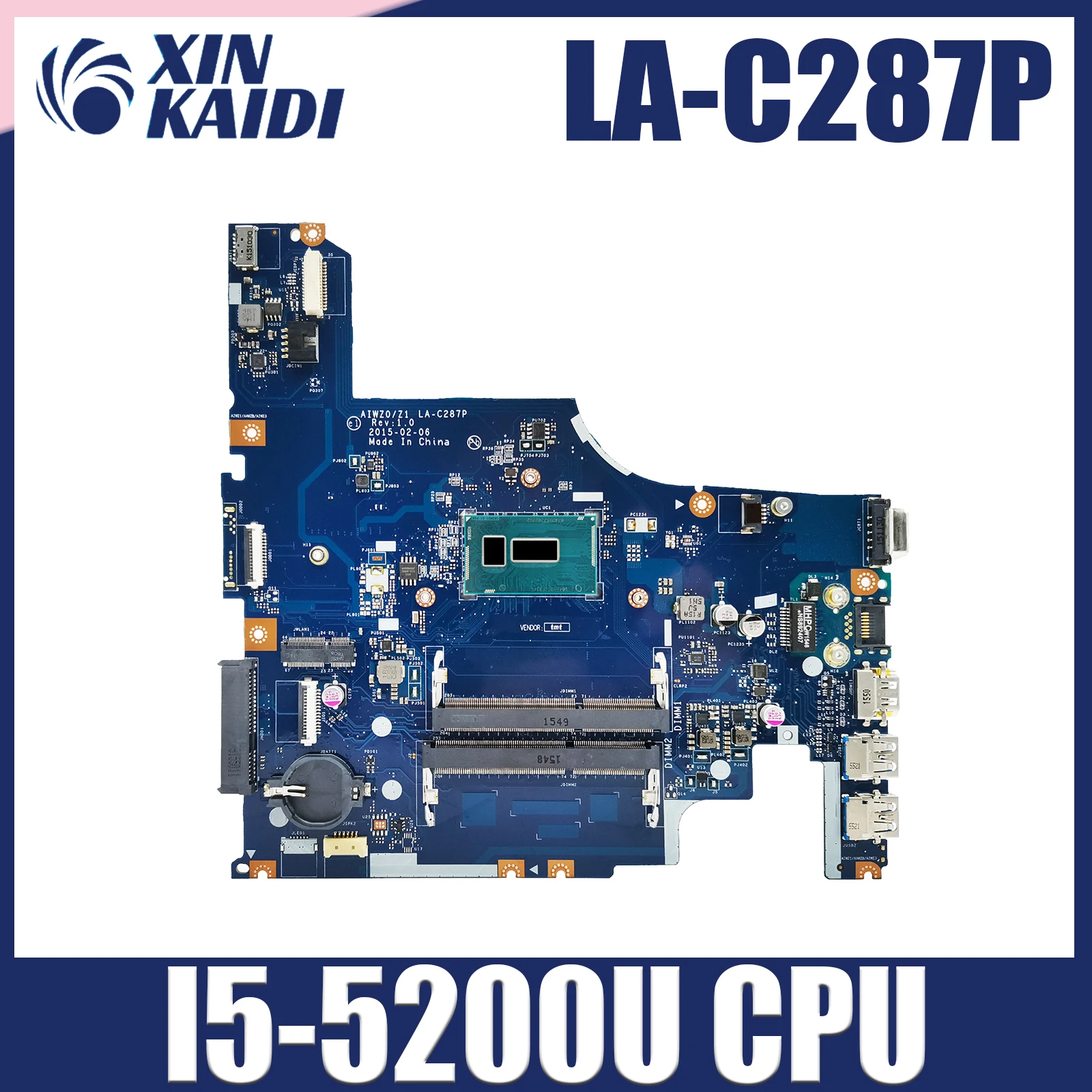 

For Lenovo Ideapad Z51-70 Motherboard LA-C287P Mainboard with I5-5200U CPU on-Board 100% Tested Ok