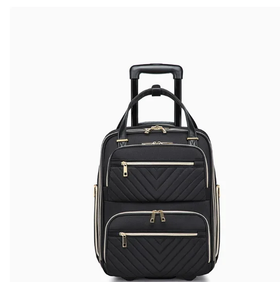 Mochila de viaje con ruedas, tipo trolley, de lona suave, para viajes cortos, de 18 pulgadas, equipaje de mano, bolso de viaje con ruedas.