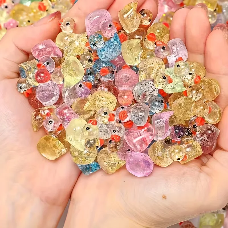 Glimmering Resin Little Ducks Mixed Colors For Garden DIY Aquarium Decorations Perfect Miniatures Aquariums And Crafts Fun Party