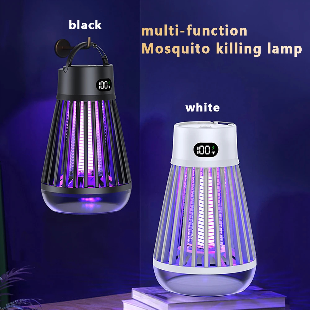 Usb Camping Lamp 2-in-1 Charging Portable Electric Mosquito Lamp Automatic Mosquito Lure Physical Electric Shock Mosquito JJ2499