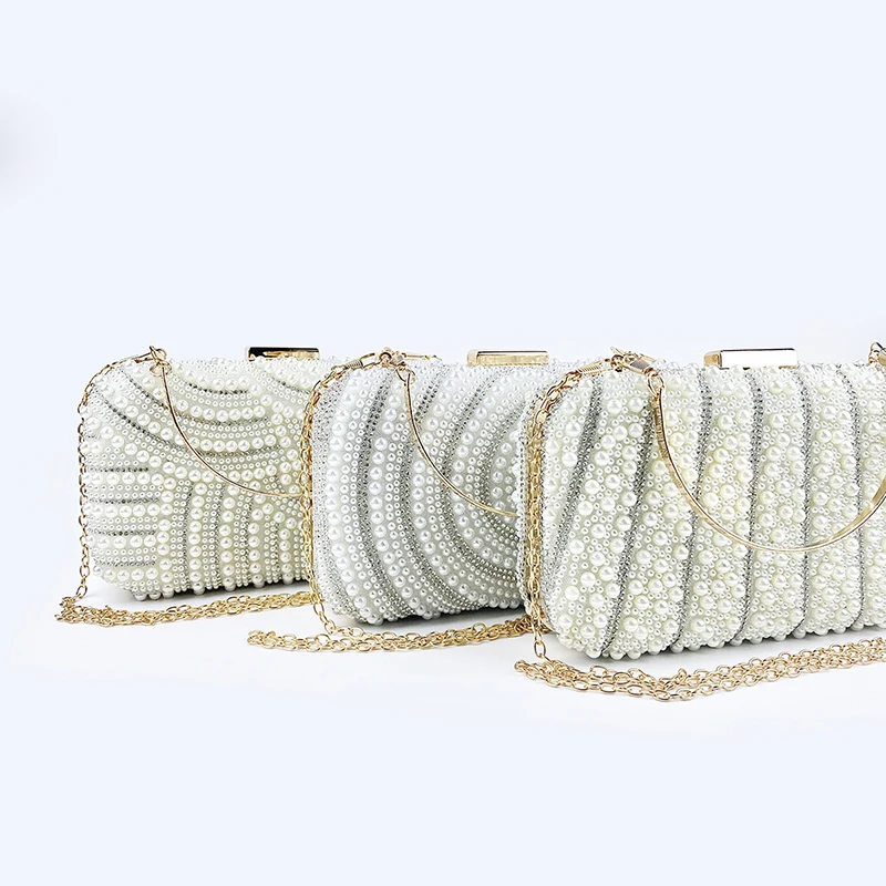 Pearl wedding clutch bag, high-end pearl dinner bag, celebrity temperament bag, evening dress clutch bag