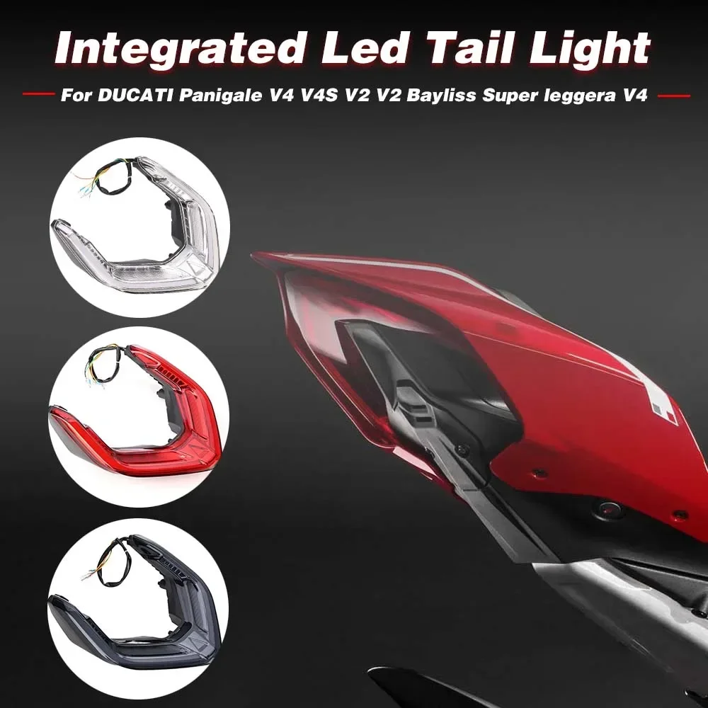 Taillight for DUCATI Panigale Streetfighter V4 V4S V4R V2 Bayliss 2018-2023 LED Integrated Blinker Tail Brake Turn Signals Light