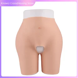 Cosplay Silicone Open Trousers Butt Enhancement Pants Shorts PANT Crossdressing Underwear for Men Crotchless Briefs