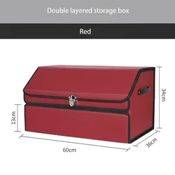 Car Trunk Storage Box Car Storage Box Leather Multifunctional Folding Dustproof Storage Box Car Storage And Organizing Box.
