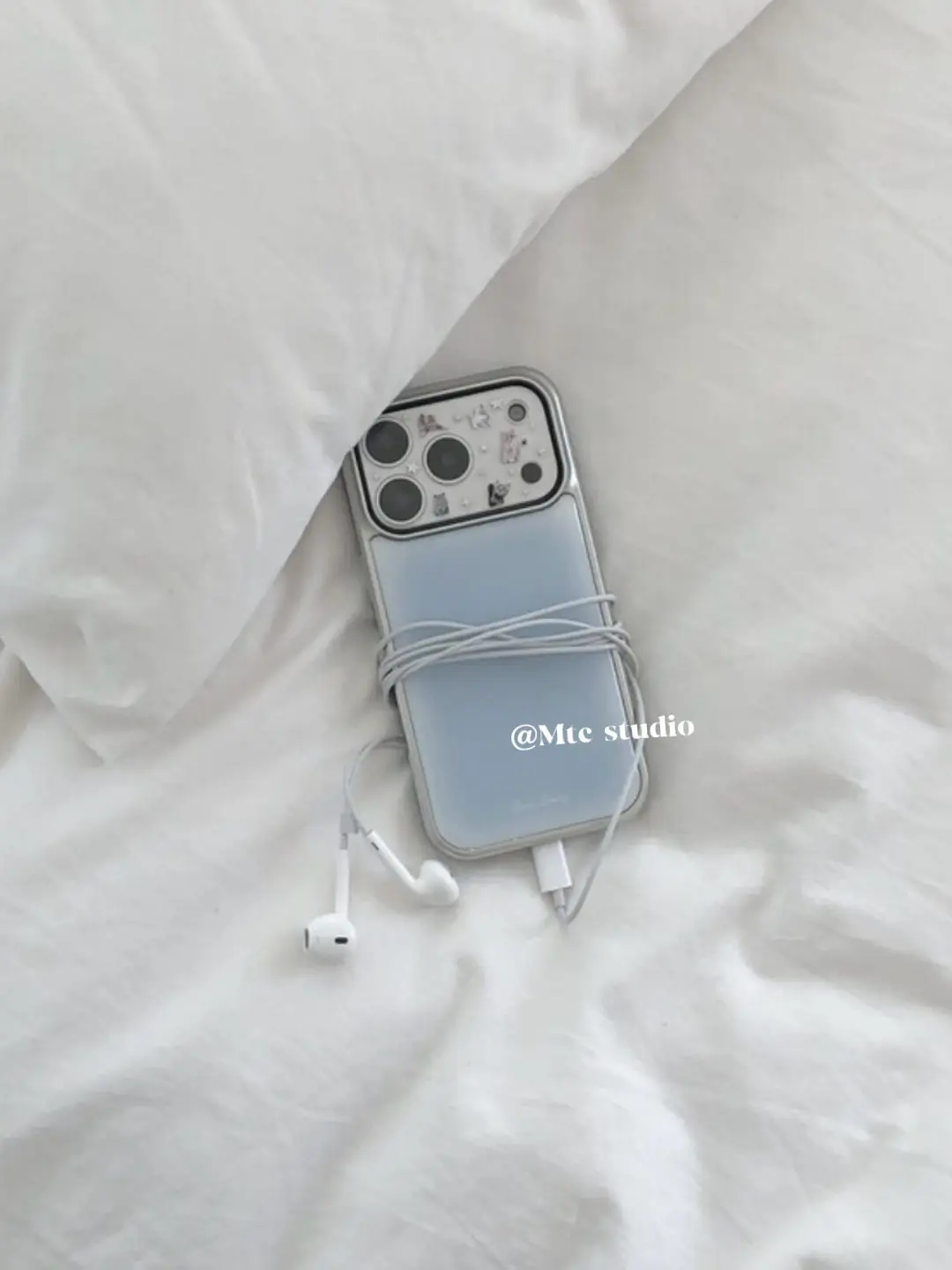 Korean Ins Gentle Minimalist Milk Blue Phone Case For iPhone Ultra 18 17 AIR 16 15 14 13 12 11 ProMax Plus Y2K Cover - view 4