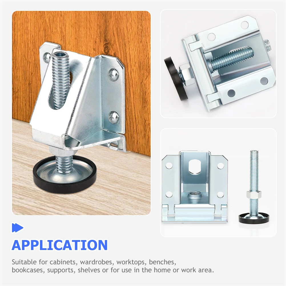 

4pcs Adjustable Furniture Feet Leveling Feet For Table Cabinet Workbench Heavy Duty Levelers Screw On Floor Protector