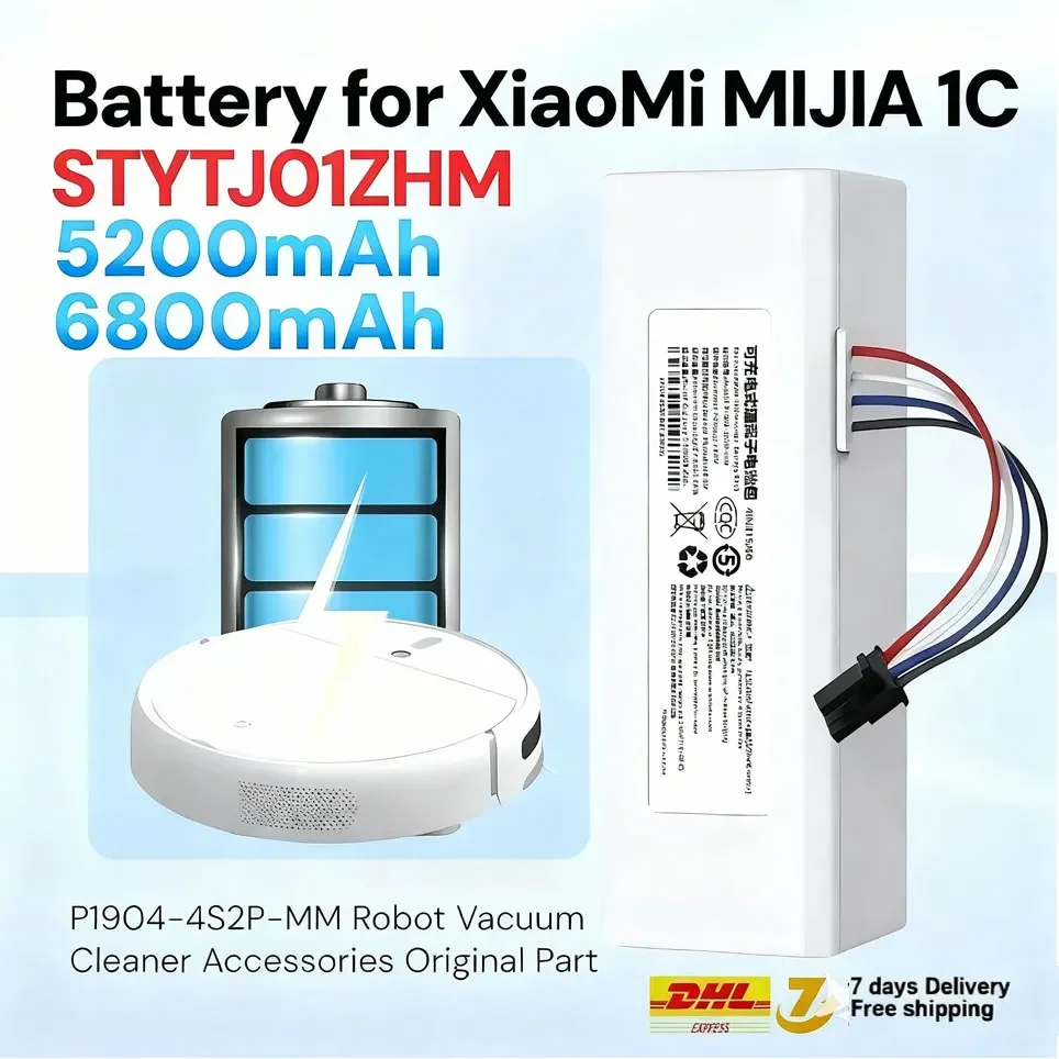 NUOVA batteria da 14,4 V e 12800 mAh, modello P1904-4S1P-MM, per aspirapolvere robot Xiaomi Mijia 1C STYTJ01ZHM, accessori per la pulizia.