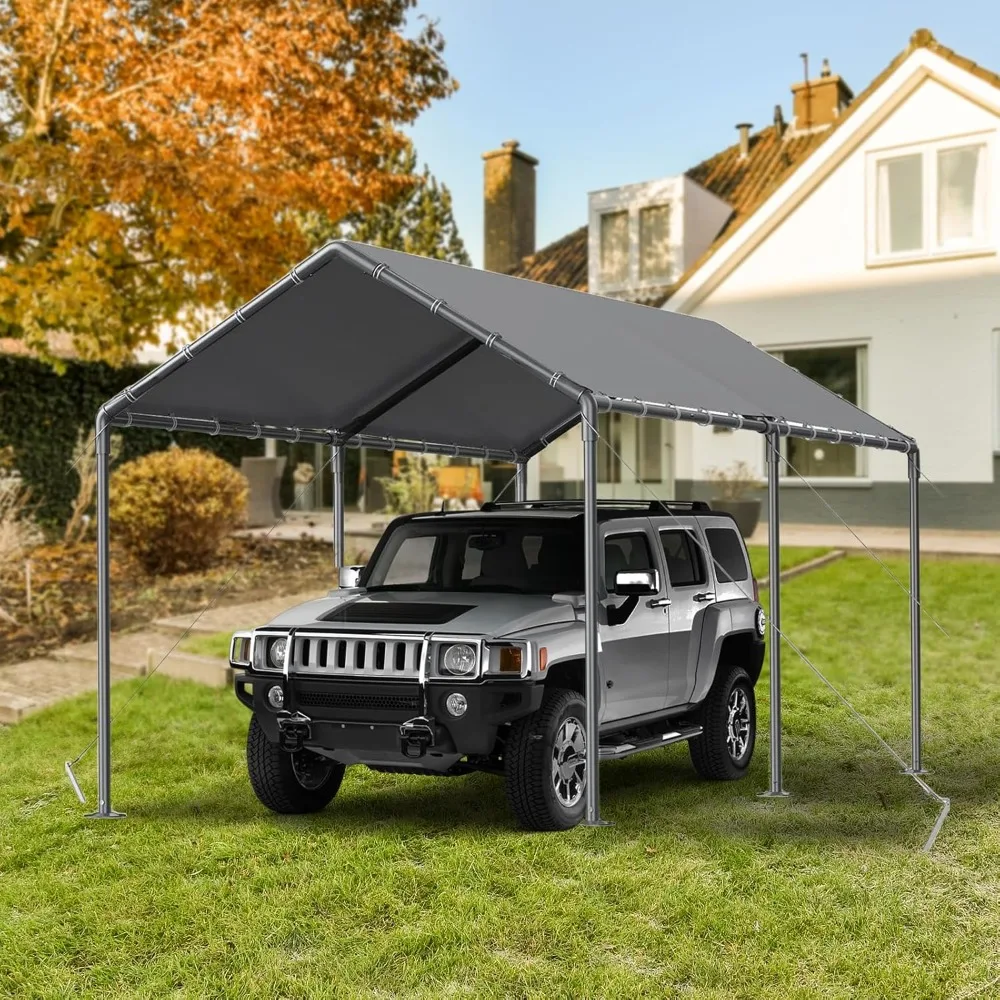 

Outdoor Carport 10x20 Ft Heavy Duty Carport Portable Garage Waterproof and UV Resistant with Reinforced Structure, Customized