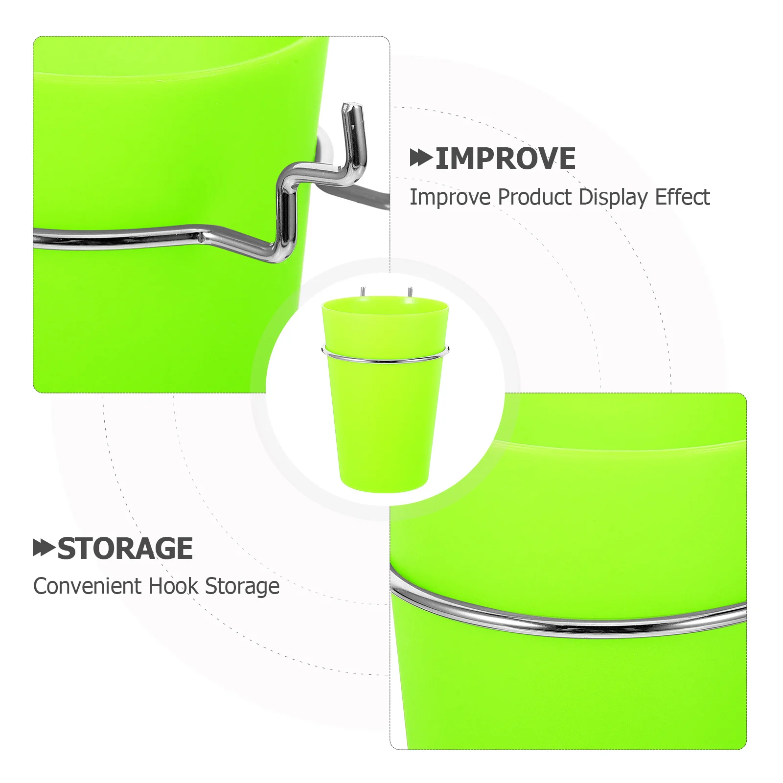 6 قطعة أكواب بيجبورد حامل تخزين بلاستيكي صناديق تنظيم السنانير لأدوات ورشة العمل المرآب عرض Pegboard كماشة حامل #5