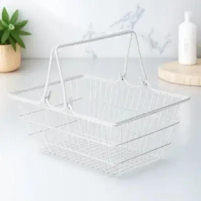 

Shopping Basket Grocery Decorative Storage for Shelves Kitchen Baskets Outdoor Pink Produce Wire