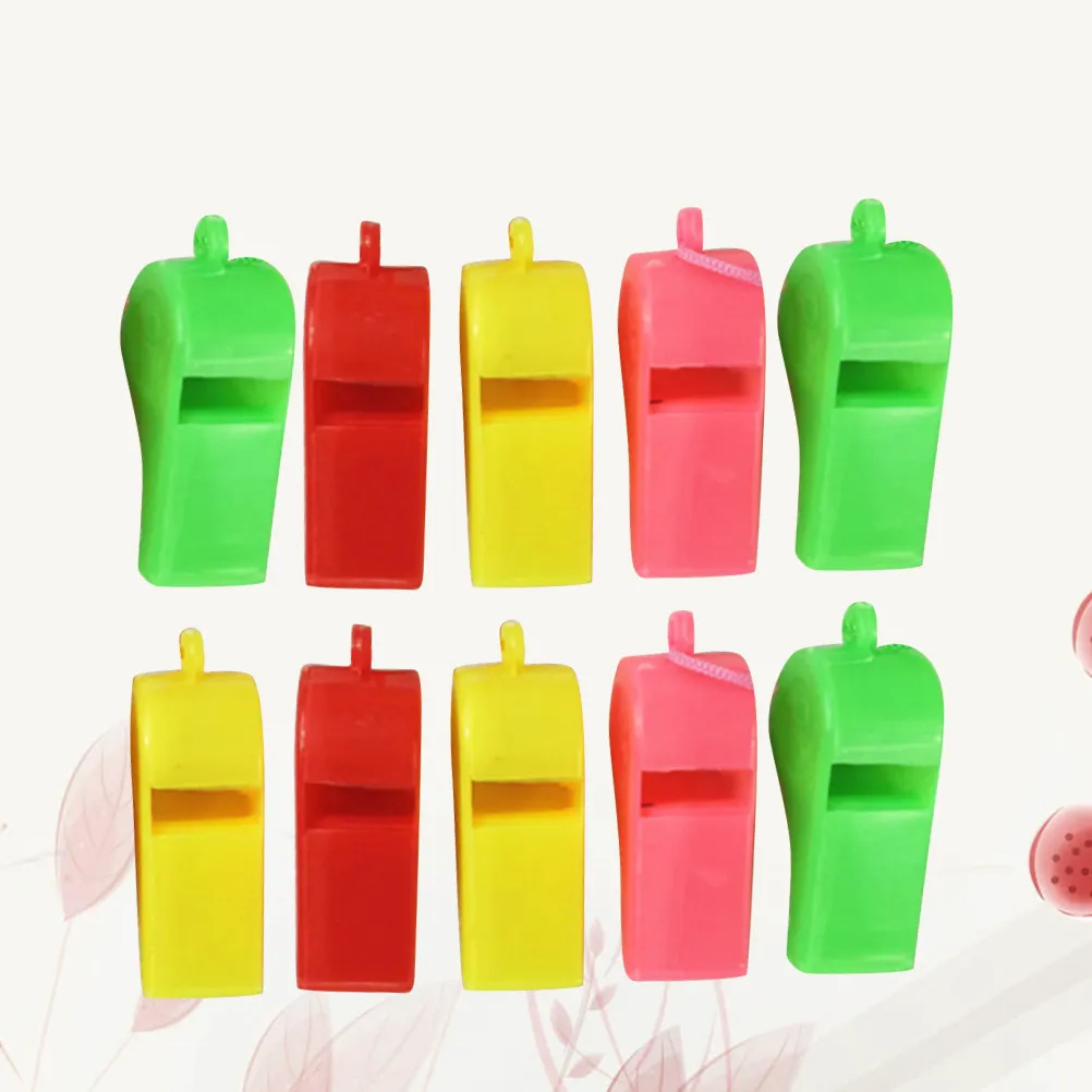 10Pcs Party Whistles Plastic Durable Random Color Sling Multifunctional Outdoor Camping Adventure Tourism Games Whistle