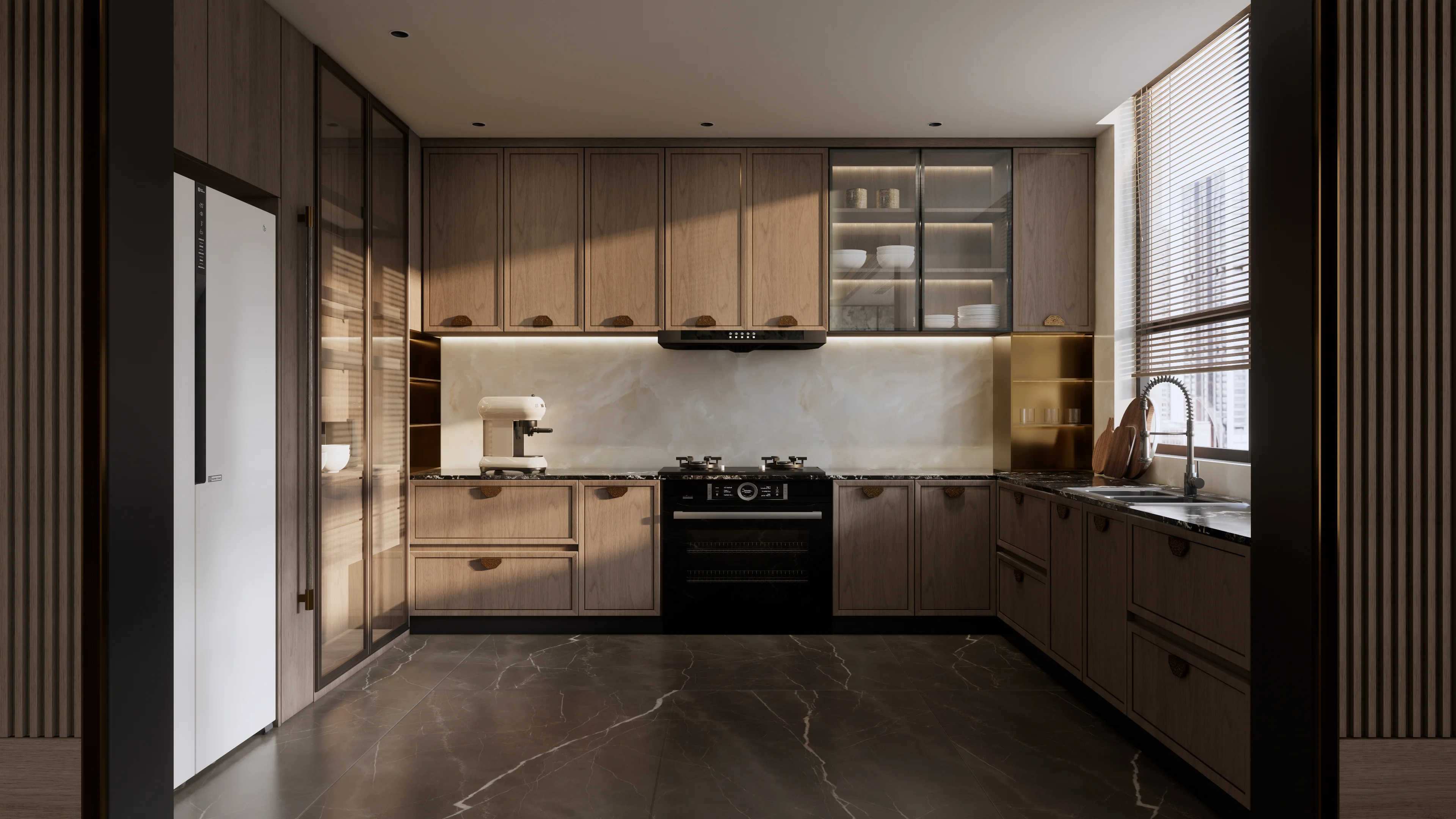 Custom Modular Kitchen Cabinets Whole House Customization-Modern Glass Dining Wine Cellar Solutions Tailored
