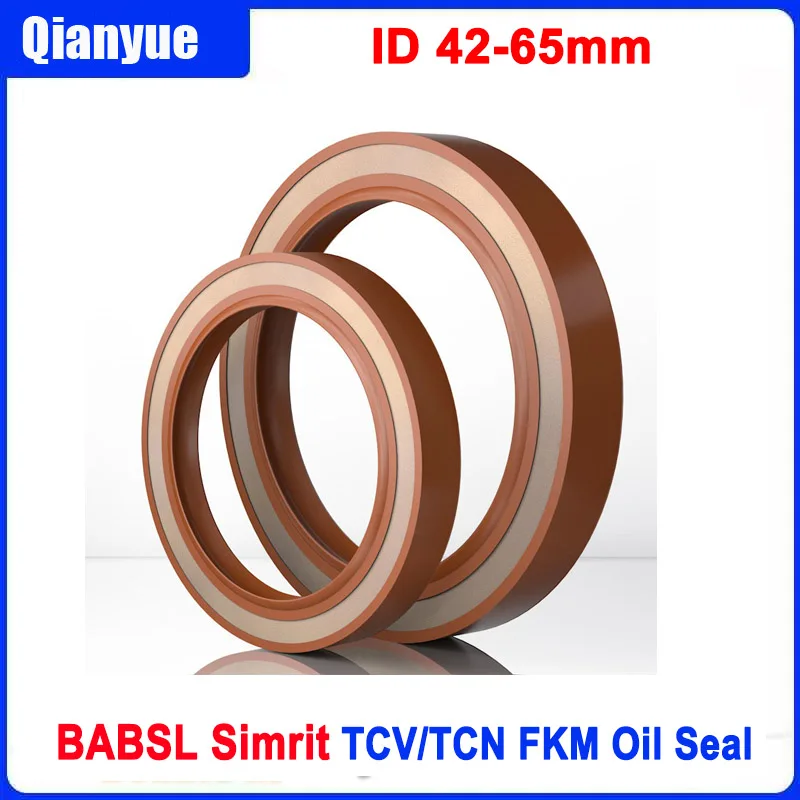 

BABSL Simrit TCV/TCN FKM Oil Seal ID 42-65mm - High Pressure Hydraulic Motor Rotary Shaft Seal (Temp 250°C)