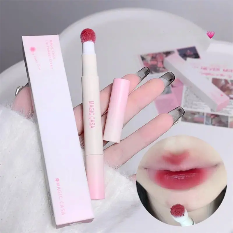 Lip Powder Cream Lip Gloss Lip-sticking Texture Whitening Lip Glaze Lip Makeup Brick Red Lip Glaze Air Cushion Red Lip Mud Air