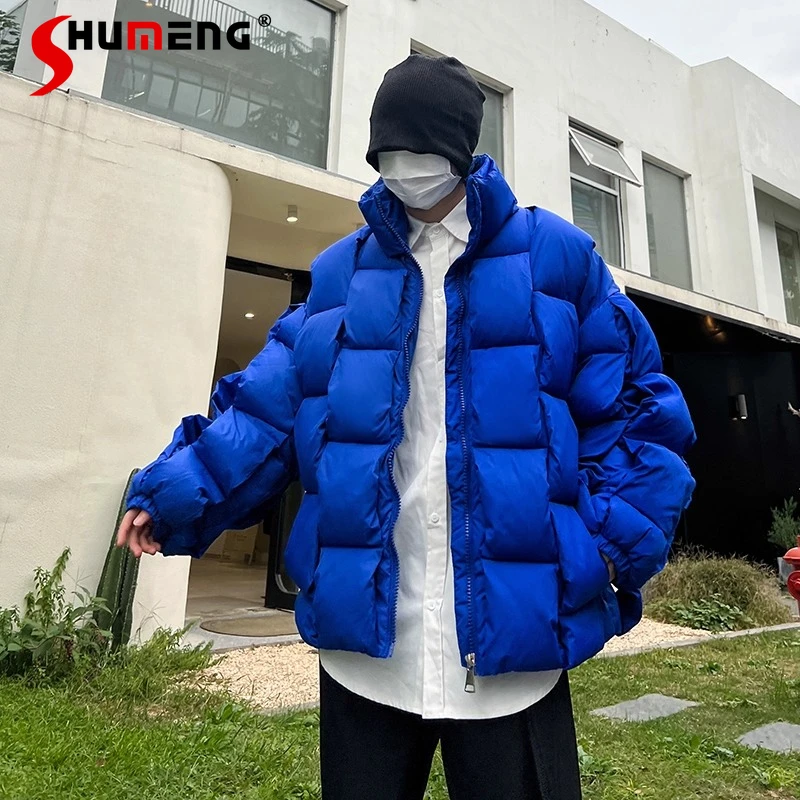 

2025 Autumn Winter New High Street Parkas Men Women Warm Stand Collar Thickened Coats Loose Comfort Couple Solid Color Parkas