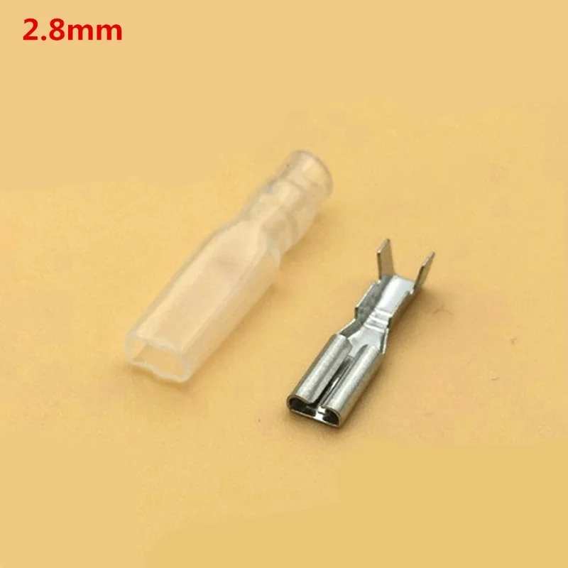 100Sets(200pcs) Female Spade Connector 2.8 /4.8 /6.3 Crimp Terminal with Insulating Sleeves For Terminals