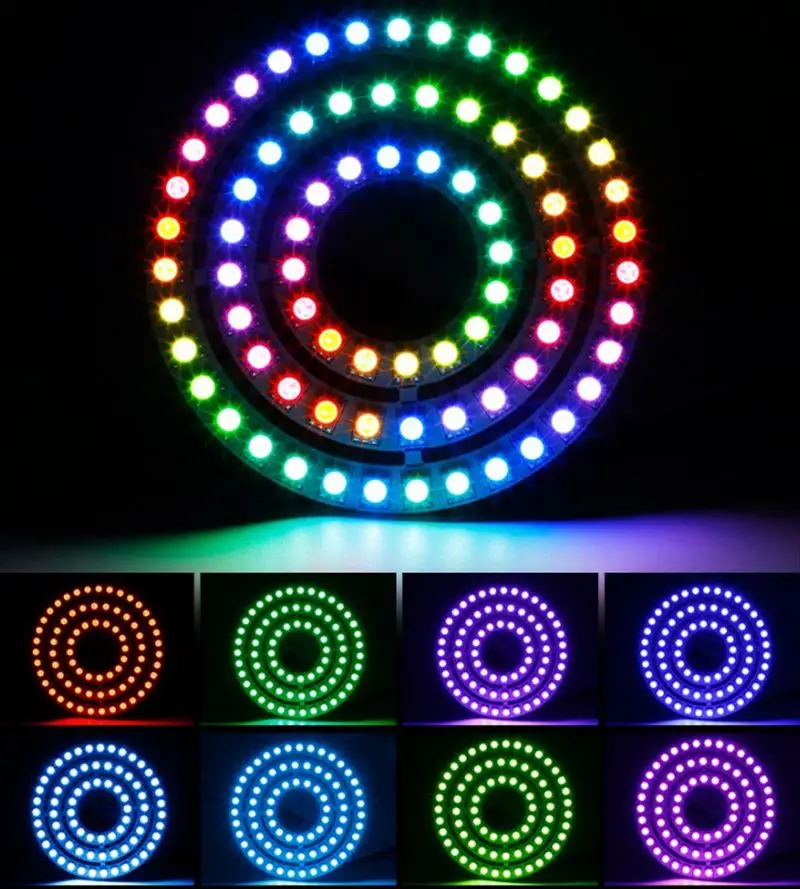1X 5V WS2815 Dream Color Changing LED Ring Angel Eye Dual Signal  Individually Addressable DIY Pixel Light Programmable Ring