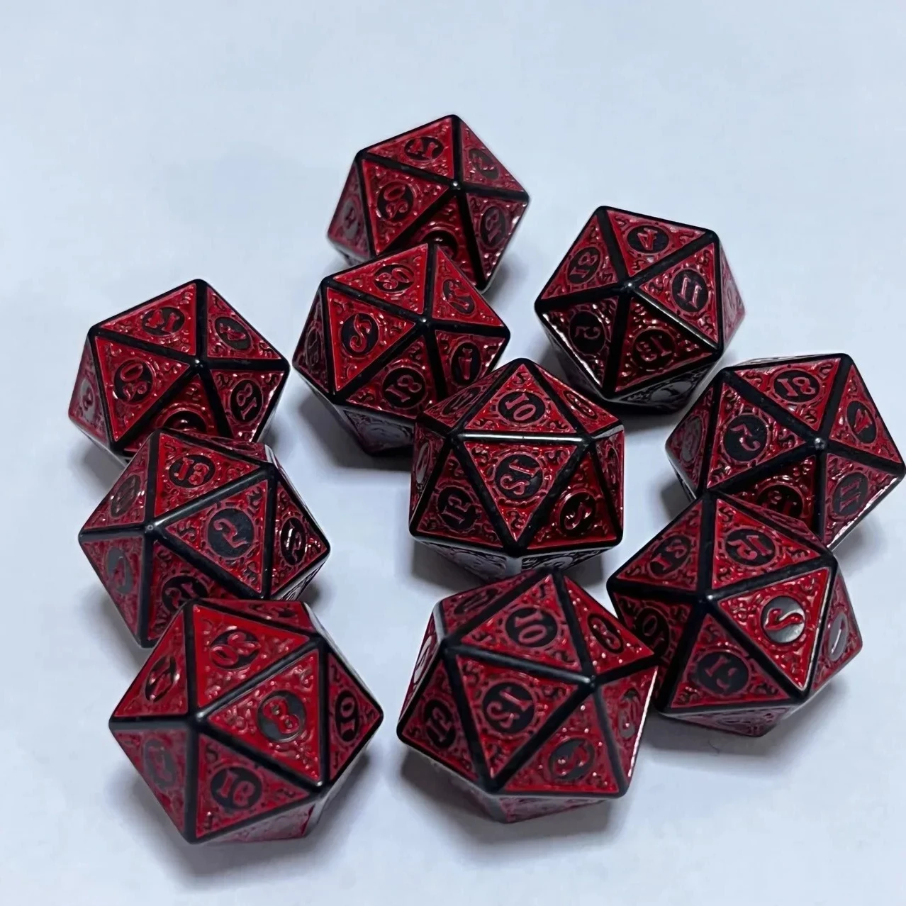 

10pcs/lot Polyhedral Dice 20 Sided Vintage Digital Dice Set D4 D6 D8 D10 D12 D% D20 for TRPG Entertainment Party Board Game Dice