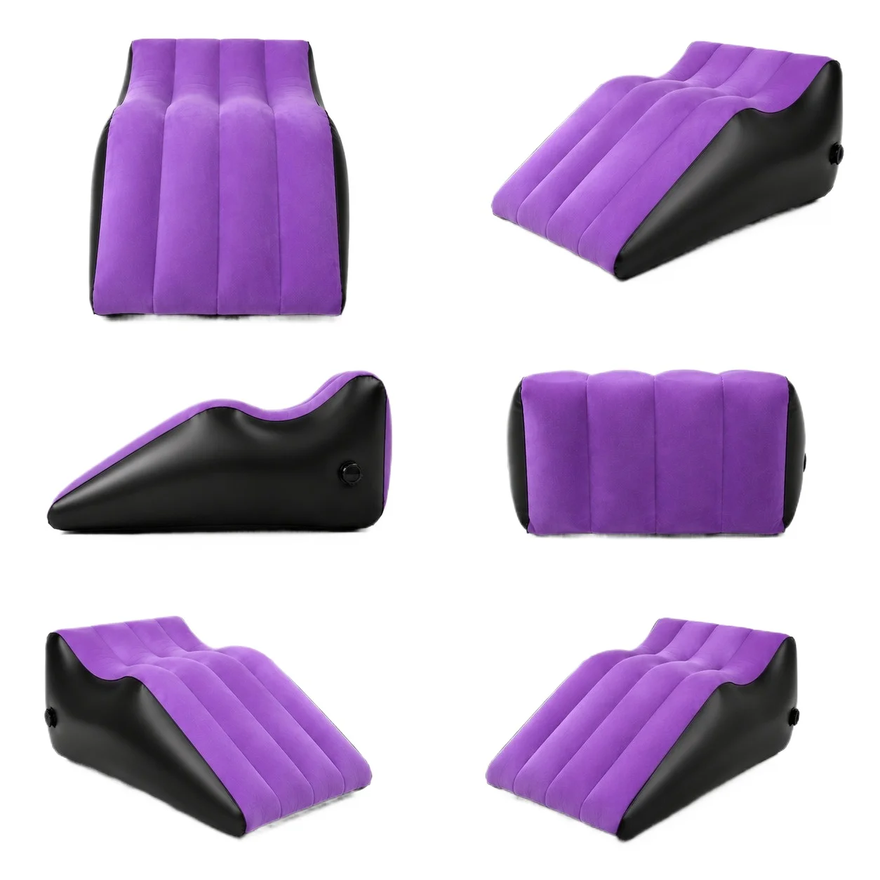 Couples' sexual activity with support, sleeping pillow, inflatable folding SM cushion, buttocks elevated position assistance